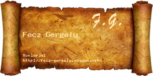 Fecz Gergely névjegykártya